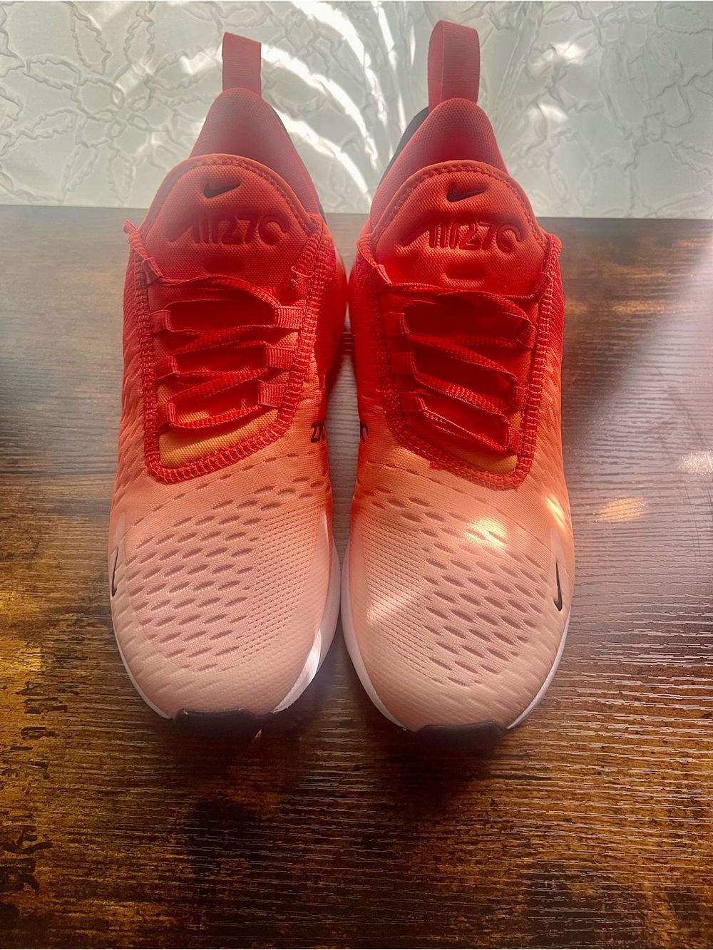Nike Women's Gradient Red to Coral/Peach Air Max Sneakers